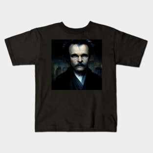 Dark Nietzsche painting Kids T-Shirt